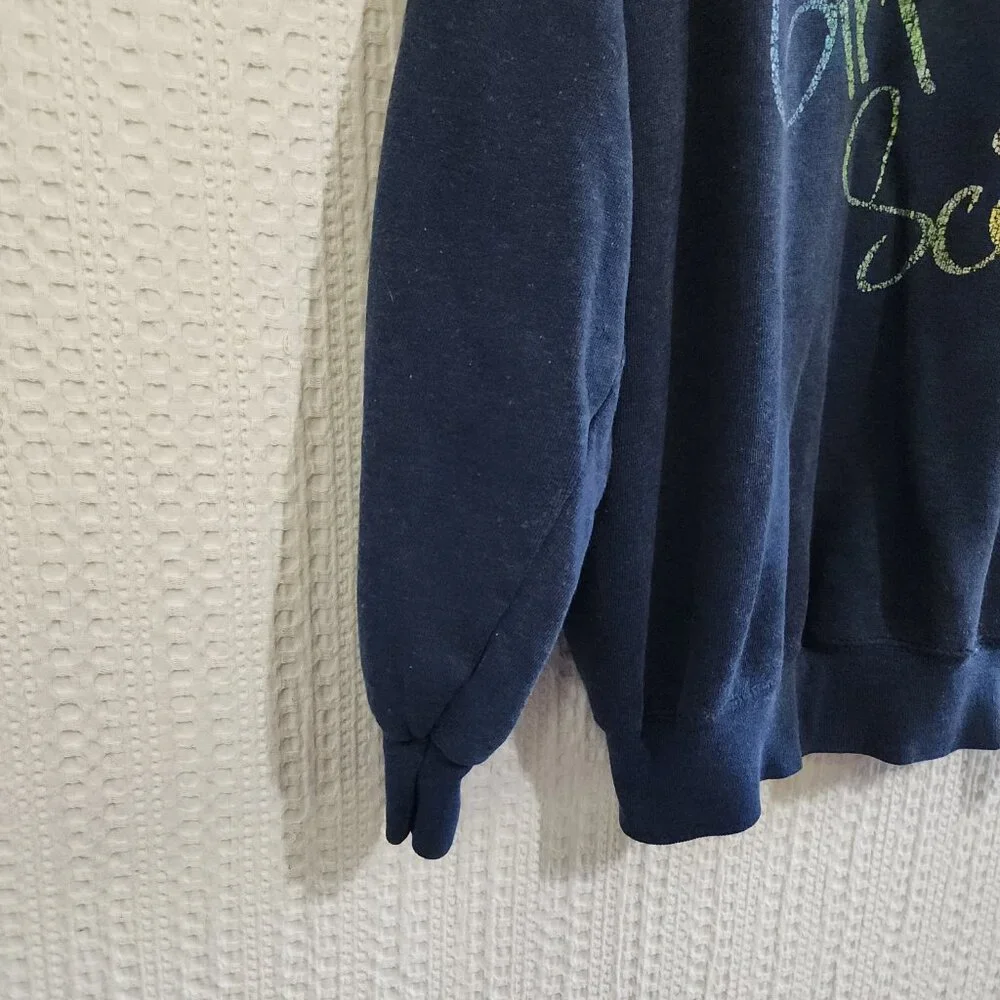 Vintage Heathered Navy Blue Girl Scouts Crewneck Sweater Size Small - Picture 7 of 9